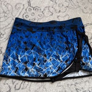 Vibrant Blue Patterned Skort